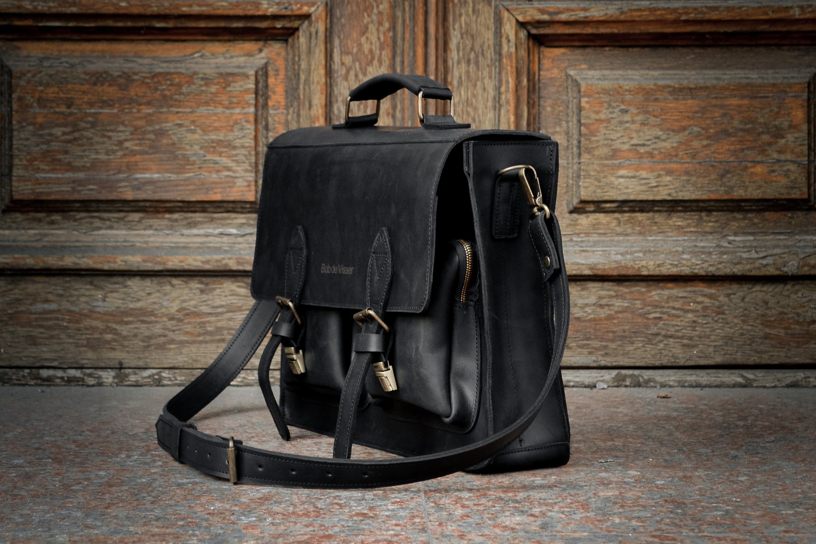 Leather Laptop Bag Handle Briefcase Messenger Bag Men Etsy