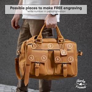 Personalisierte Leder Messenger Bag für Männer, handgefertigte Laptop Aktentasche, Vintage Büro Schultertasche, Arbeit Handtasche Geschenk Bild 10