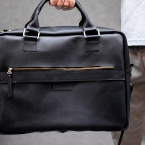 Personalisierte Leder Messenger Bag für Männer, handgefertigte Laptop Aktentasche, Vintage Büro Schultertasche, Arbeit Handtasche Geschenk Bild 7