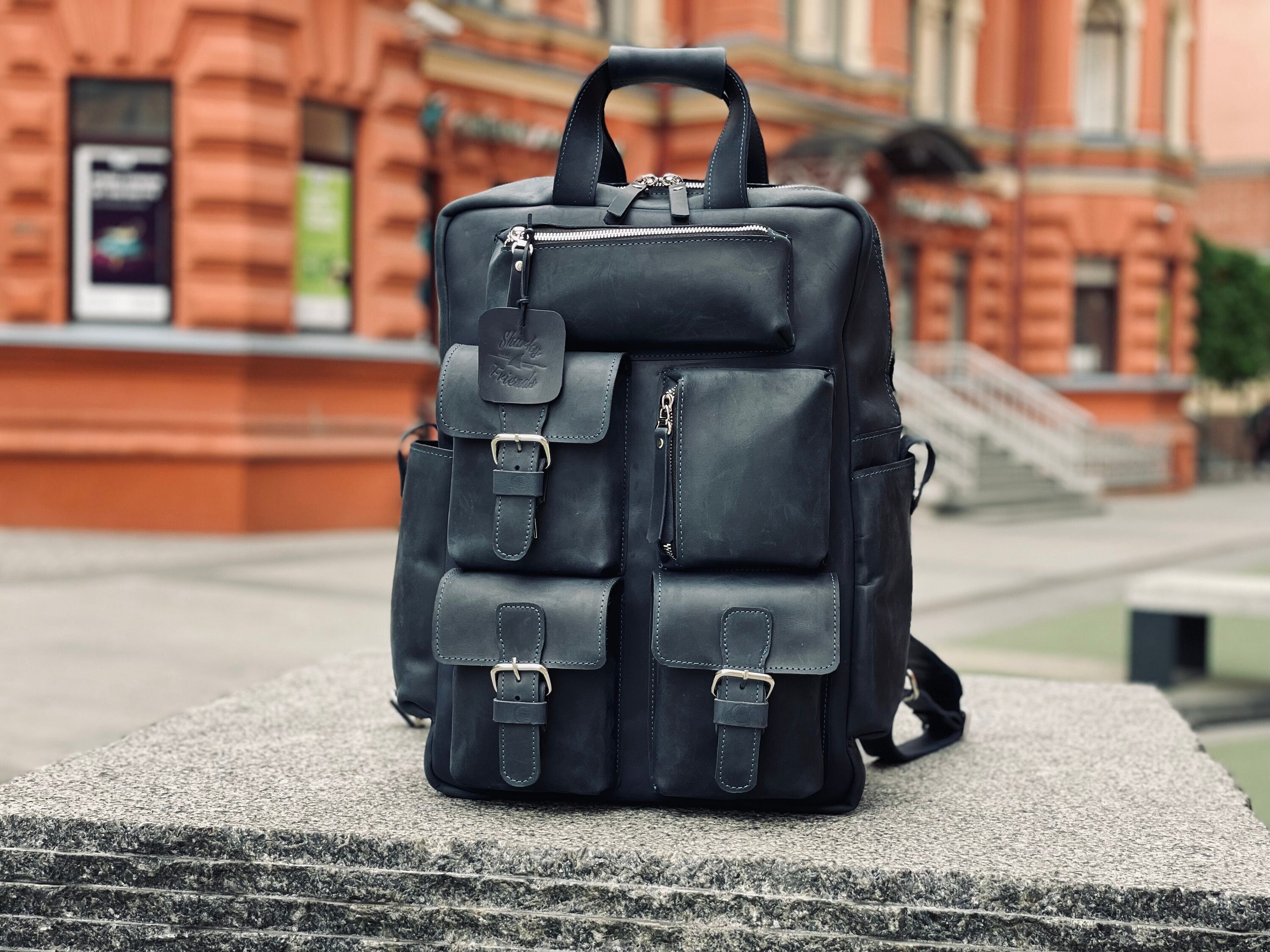 Black louis vuitton backpack