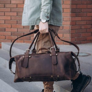 Bolso de viaje de cuero vintage genuino, bolso de lona personalizado, bolso de cuero para pasar la noche para hombres, regalo de padrino de boda, bolso de fin de semana