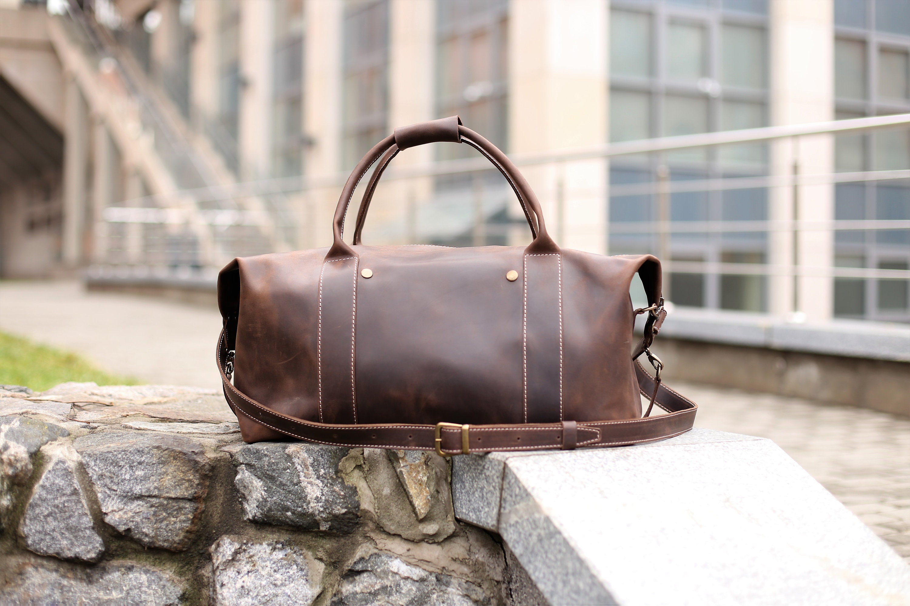 Duffle bag leather Mens travel duffel bag Weekender bag | Etsy