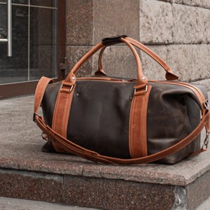 Travel Bag for Him, Leather Duffle Bag, Handmade Duffel bag for Men, Overnight bags for men, Weekender bag with Monogram, Leather Gym Bag