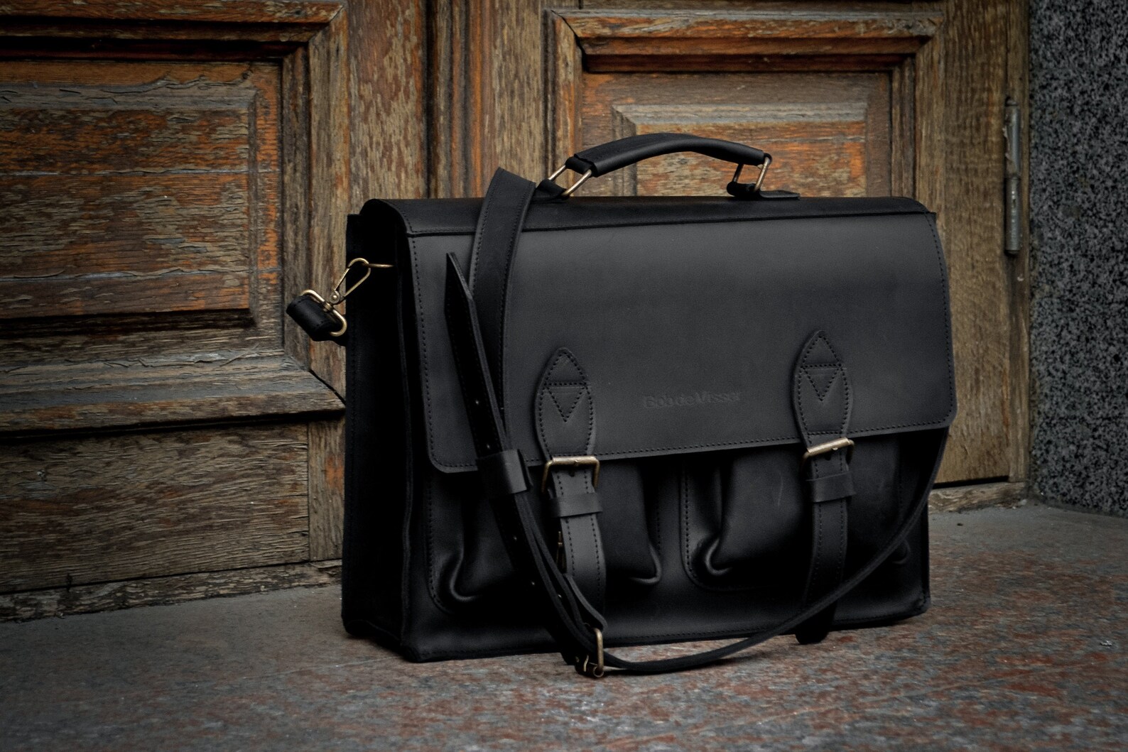 Leather Laptop Bag Handle Briefcase Messenger Bag Men Etsy