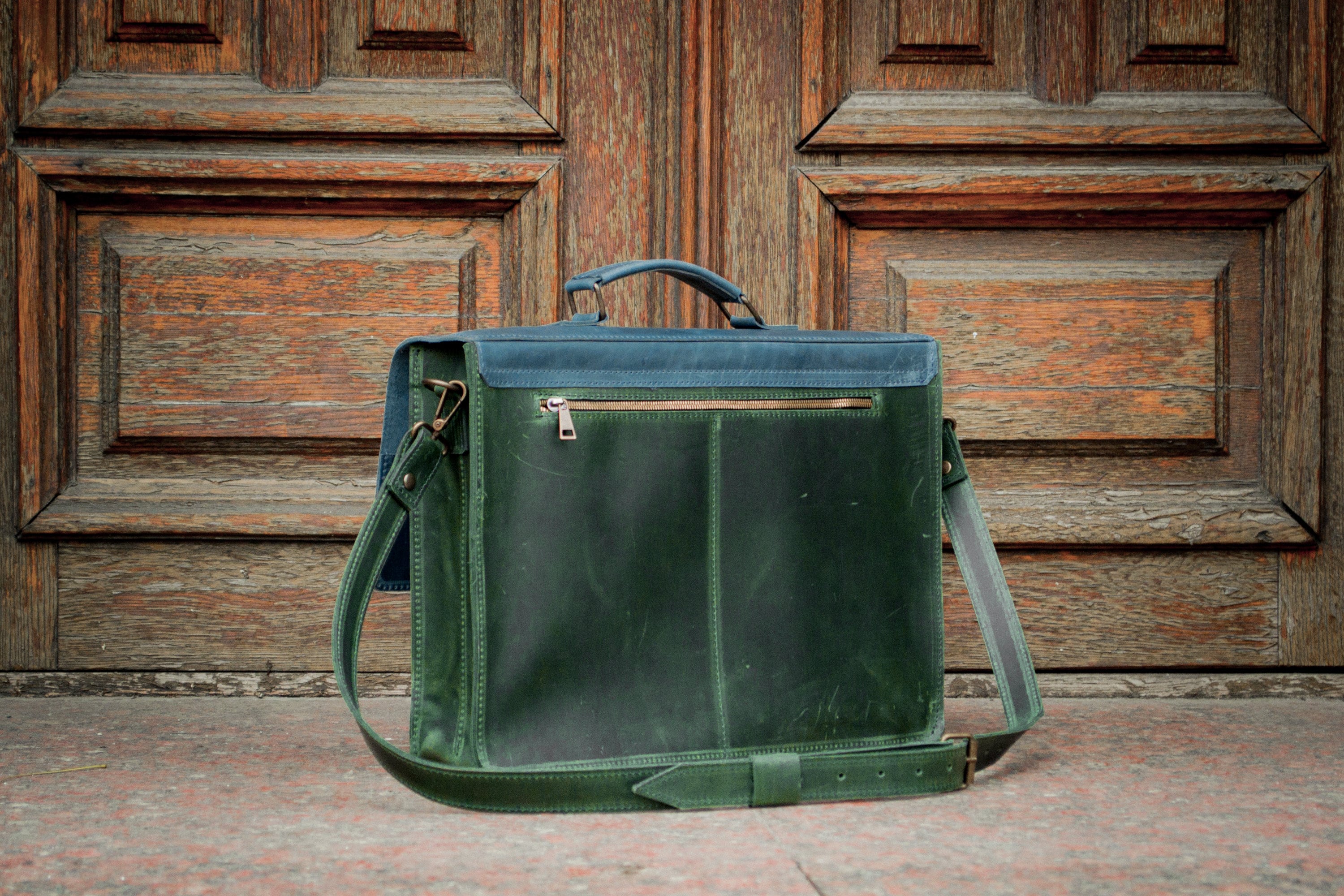 Leather Messenger Bag Leather Laptop Bag Leather Briefcase Etsy