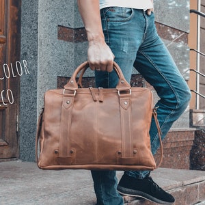 Mens leather messenger bag,Leather laptop bag,Mens leather briefcase, Mens work bag, Mens briefcase, Computer bag, Leather messenger bag men image 6