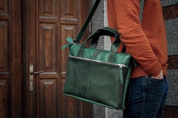 Leather Laptop Bag, Personalized Briefcase Men, Leather Satchel Handbag, Handmade Laptop Bag, Shoulder Bag, Leather Handbags, Messenger Bag