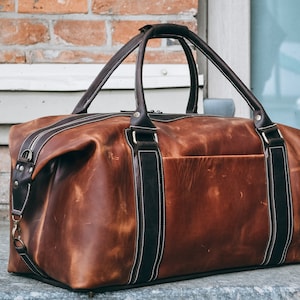 Leather Duffle Bag for Men, Handmade Weekender Bag like Husband Gift, Personalized Travel Bag for Men, Duffel Bag for Gym, Overnight Men Bag
