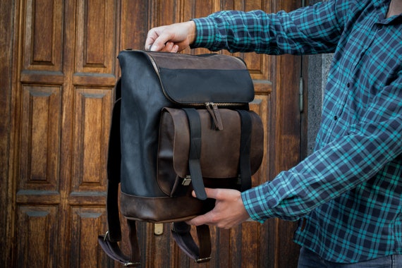Men Leather Backpack laptop Backpack personalized Backpack travel Backpack mens Backpack leather Backpack leather Rucksack best Friend Gift Etsy