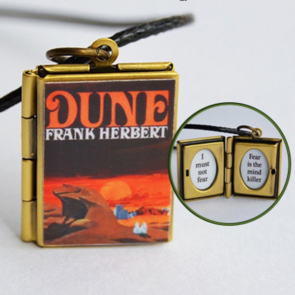 Sci-Fi Classic Miniature Book Locket (custom quote inside) Charm Keychain Brooch Ring Bracelet Choker Pendant Necklace