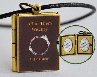 All of Them Witches ( Rosemary's Baby) Miniature Book Locket (anagram inside) Charm Keychain Brooch Ring Bracelet Pendant Necklace