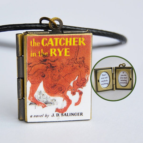 American Classic Miniatur Buch Medaillon (benutzerdefiniertes Zitat innen) Charme Schlüsselbund Brosche Ring Armband Choker Anhänger Halskette