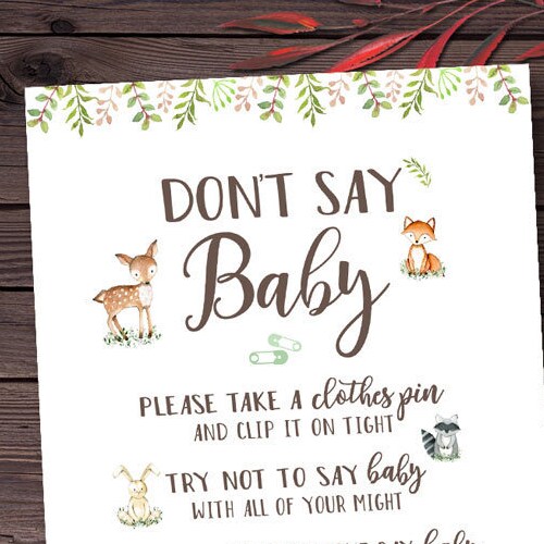 Rustic Don't Say Baby Don't Say Baby Sign Printable - Etsy