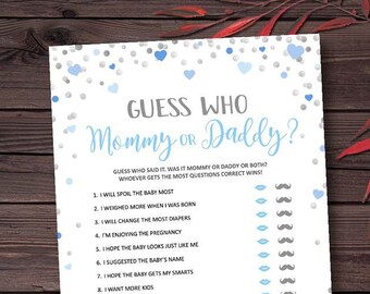 Mommy Or Daddy Baby Shower Game Etsy