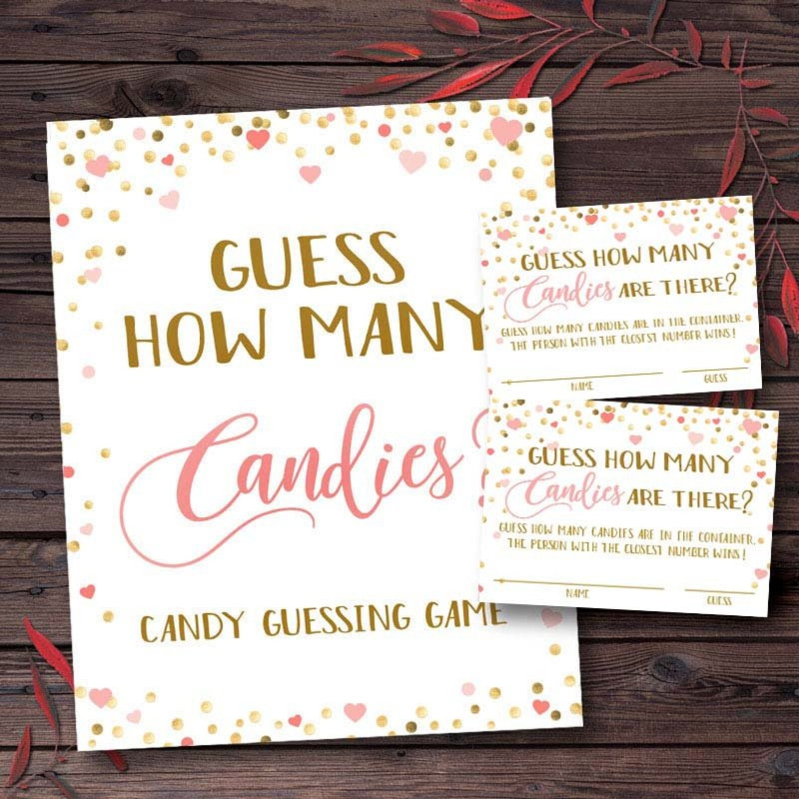 Candy Guessing Game Guess How Many Candies are in the Jar Sign | Etsy
