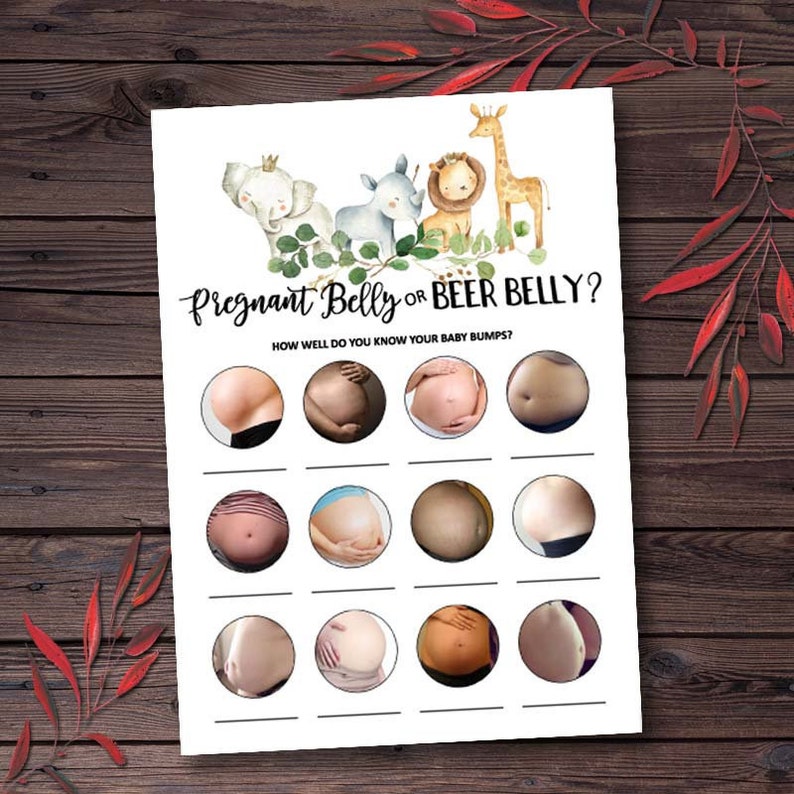 Pregnant Belly Beer Belly Beer or Baby Belly Game Pregnant Etsy