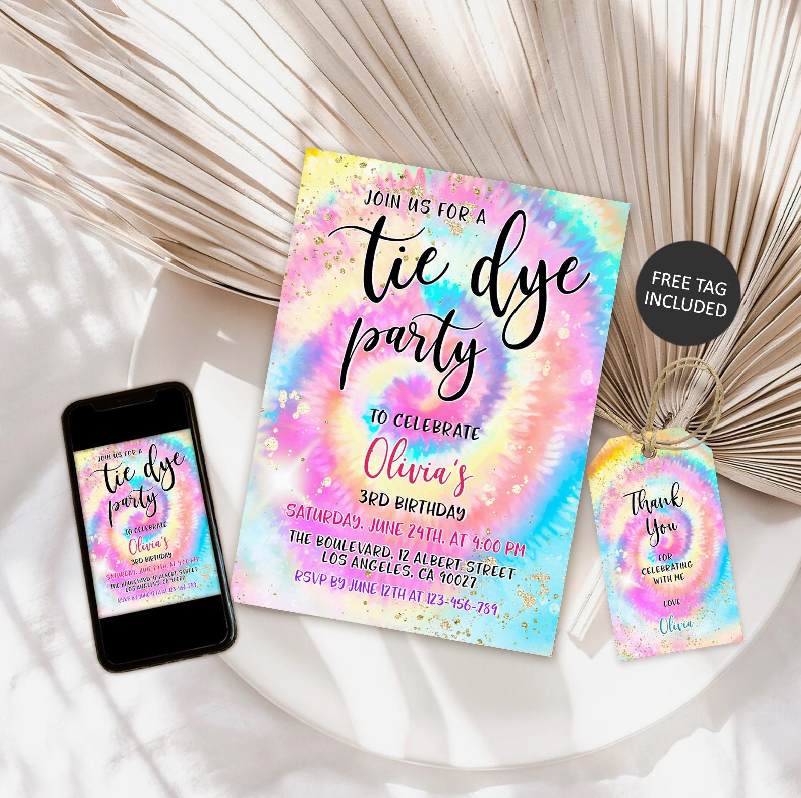Tie Dye Invites - Etsy