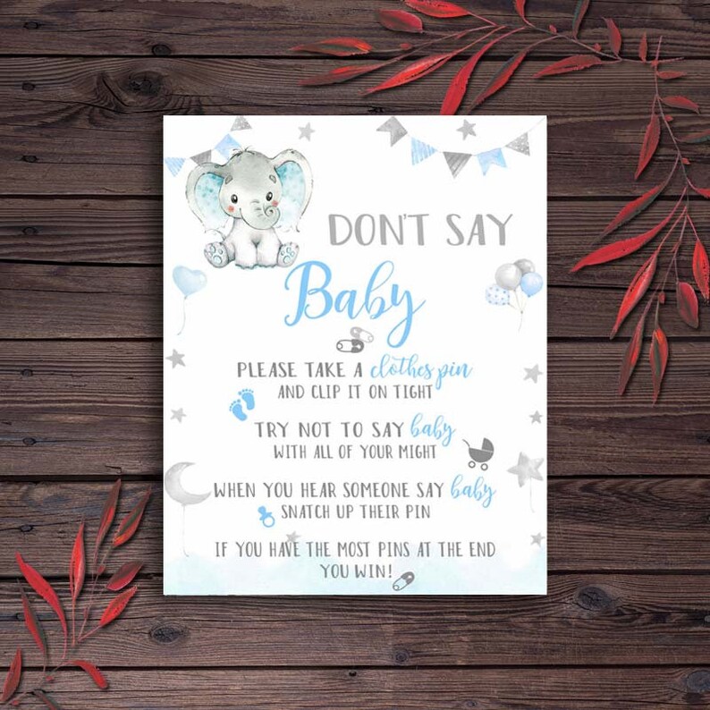 Printable Baby Shower Games Printable Don't Say Baby Baby Etsy