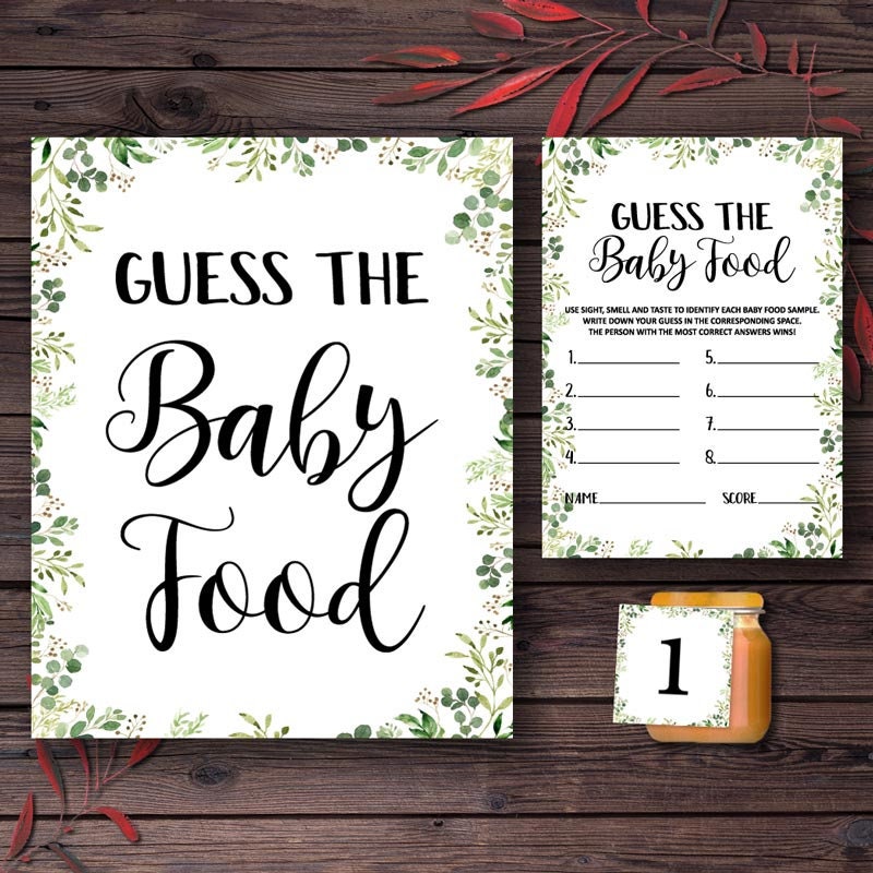 Baby Food Tasting Game Baby Shower Games Printable Baby Etsy