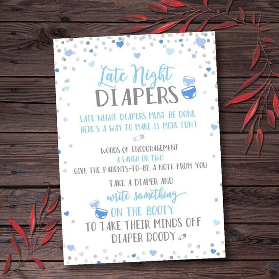 Late Night Diapers Sign Printable Late Night Diapers Baby | Etsy