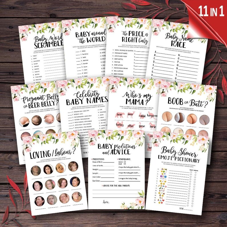 pink-floral-baby-shower-games-printable-pack-blush-pink-baby-etsy