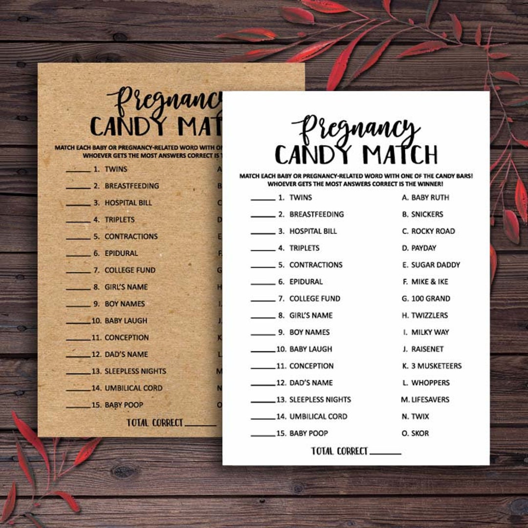 Candy Bar Game Baby Shower Games Printable Baby Shower - Etsy