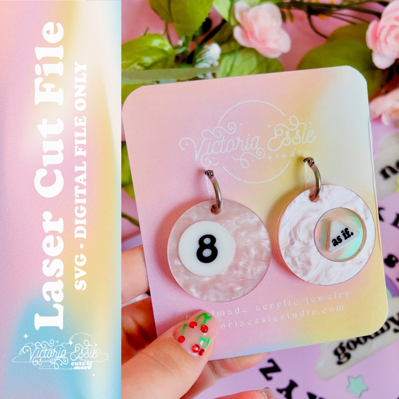 Magic 8 Ball Earring SVG Cut File Etsy