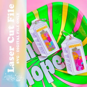 Missing Lighter Milk Carton Earring SVG Cut File