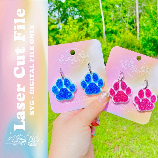 Paw Print Earring SVG Cut File