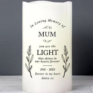 Personalized In loving memory memorial LED Candle light in memory of loved ones