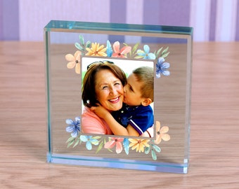 Crystal Glass Photo Paperweight Personalised gift  for Any Occasions with own photo