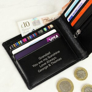 Cartera de Hombre de Piel Negra Regalo Personalizado con cualquier mensaje para cualquier ocasión
