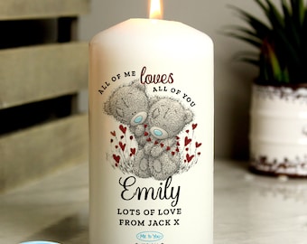 Biglietto di auguri personalizzato con candela di San Valentino, teneri orsacchiotti Me to You