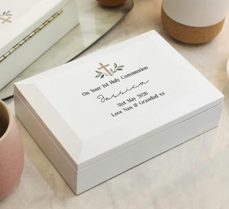 First Holy Communion Personalized Wooden Jewelery Box - Etsy