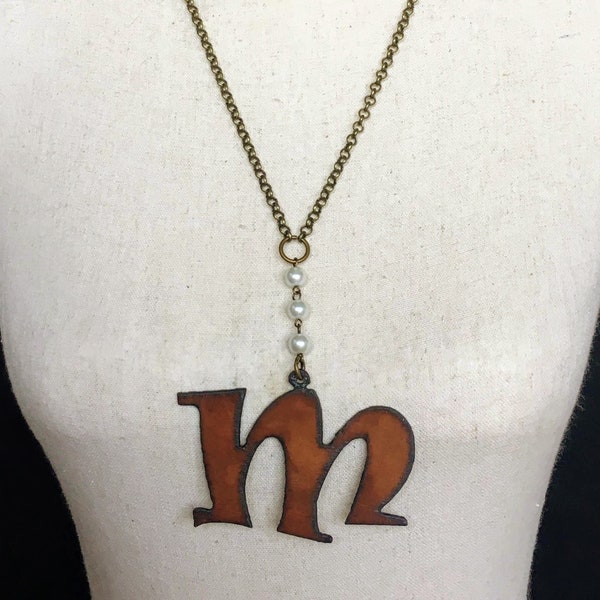 Large Initial Letter M Necklace, Gift for Mom, Mary, Madison, Monica, Morgan, Mia, Mavis, Melissa, Megan, Mariah, Melanie, Melody, Molly