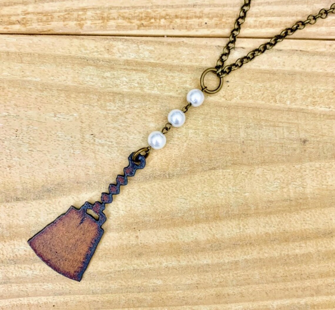 Cowbell Necklace Cow Bell Jewelry State Football Fan Etsy