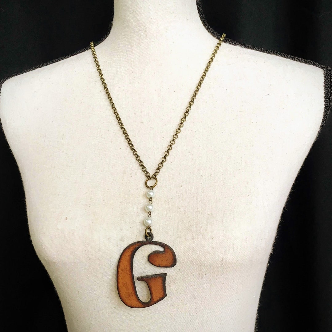 Letter G Necklace Rowdy Initial Birthday Gift Name Grace Giselle Letter G Necklace Rowdy Initial Birthday Gift Name Grace Giselle