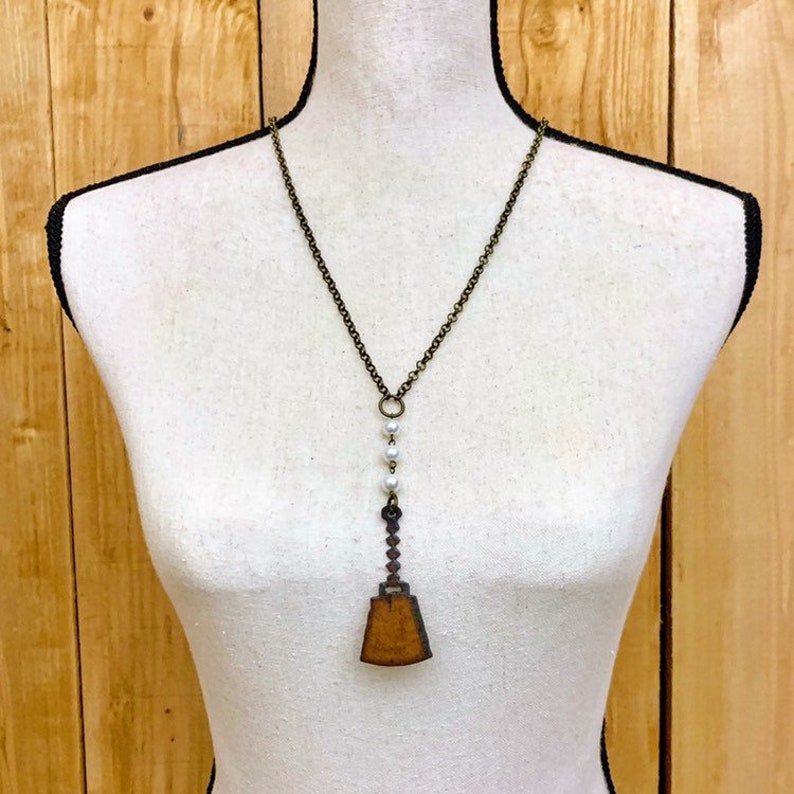 Cowbell Necklace Cow Bell Jewelry State Football Fan Etsy