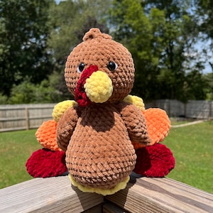 Turkey Crochet Pattern, Amigurumi Turkey, Thanksgiving Turkey Pattern, Turkey Plushie