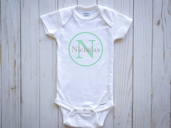 monogram onesie boy