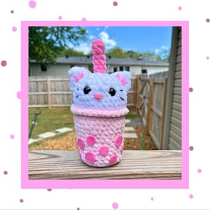 Boba Tea Cat Crochet Pattern, Bobacat, Kawaii, Crochet Toy Food