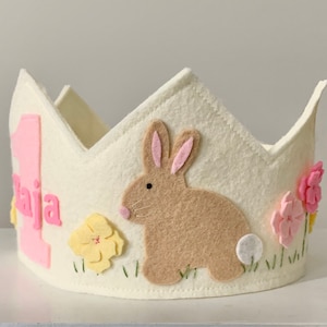 Bunny Crown, Birthday Crown, Woolfelt Crown, Easter crown, Easter Bunny Crown, Easter Felt Crown
