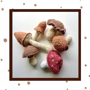 Mushroom Crochet Pattern, 5 Patterns, Amigurumi Mushroom Tutorial