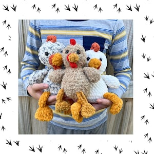 Chicken Crochet Pattern, Chicken Plushie Amigurumi Toy