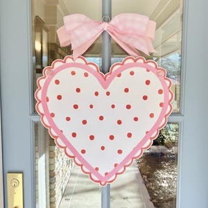 Decorative Door Hanger // Valentine's Polka Dot Heart // Door Decor // Grandmillennial