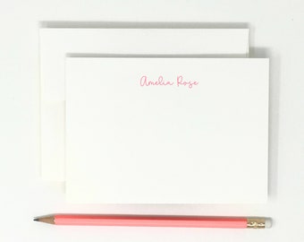 Note Cards // Personalized Name OR Greeting of Choice Stationery // Script // 12 Note Cards // 12 Envelopes  // Stationery