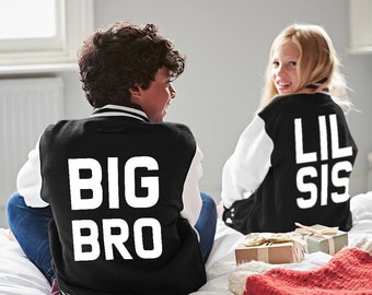 varsity jacket kids Brothers jackets big bro lil bro sibling varsity jackets personalised kids jackets sibling varsity jacket set