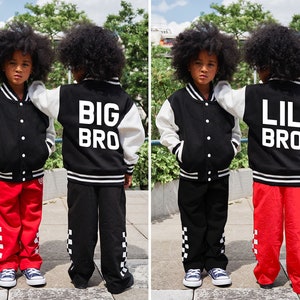 varsity jacket kids Brothers jackets big bro lil bro sibling varsity jackets personalised kids jackets sibling varsity jacket set