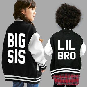 varsity jacket kids Brothers jackets big bro lil bro sibling varsity jackets personalised kids jackets sibling varsity jacket set