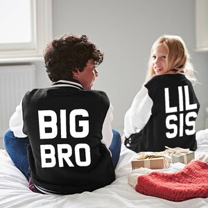 varsity jacket kids Brothers jackets big bro lil bro sibling varsity jackets personalised kids jackets sibling varsity jacket set